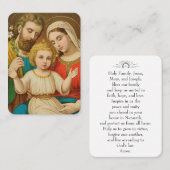 Holy Family Prayer Card with Family Blessing プレイスカード (正面/裏面)