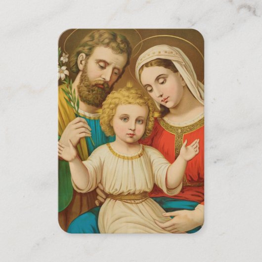 Holy Family Prayer Card with Family Blessing プレイスカード (正面)