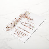 Holy floral cross First Communion white background 箔招待状 (回転した状態)