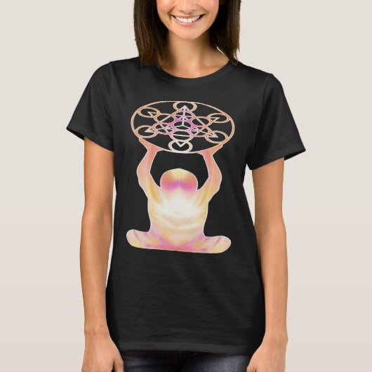 Holy Geometry Mandala Meditation & Yoga Tシャツ (正面)