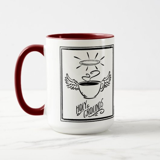 HOLY GROUNDS COFFEE by Jeff Willis Art マグカップ (左)