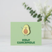 Holy guacamole - cute and happy kawaii avocado  ポストカード (スタンド正面)
