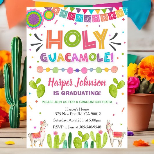 Holy Guacamole Graduation Fiesta Invitation 招待状