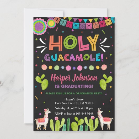 Holy Guacamole Graduation Party Invitation 招待状 (正面)