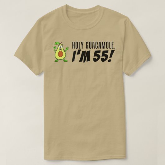 Holy Guacamole I'm 55 Cartoon Avocado Veggie Pun 5 Tシャツ (デザイン正面)