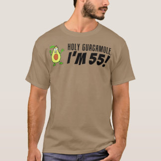 Holy Guacamole I'm 55 Cartoon Avocado Veggie Pun 5 Tシャツ