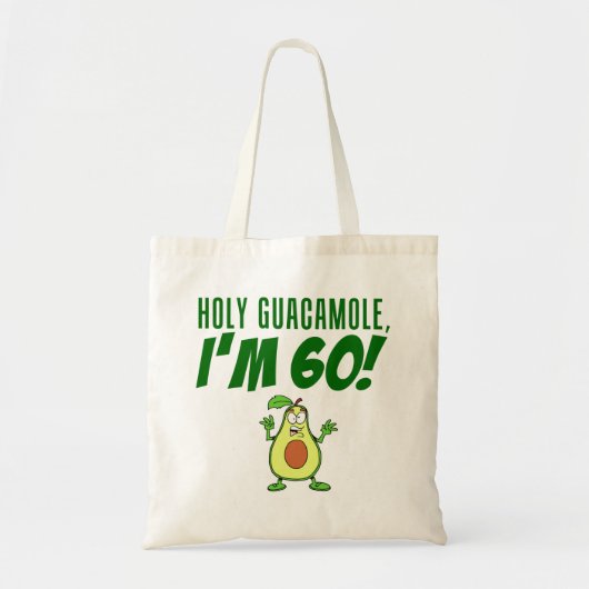 Holy Guacamole I'm 60 Cartoon Avocado トートバッグ (正面)