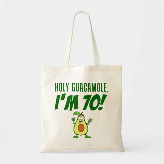Holy Guacamole I'm 70 Cartoon Avocado トートバッグ (正面)