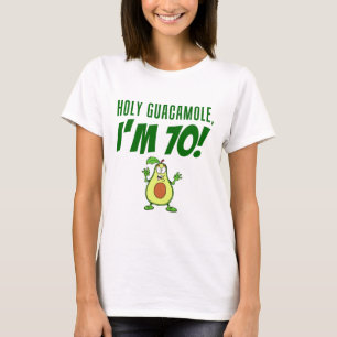 Holy Guacamole I'm 70 Cartoon Avocado Tシャツ