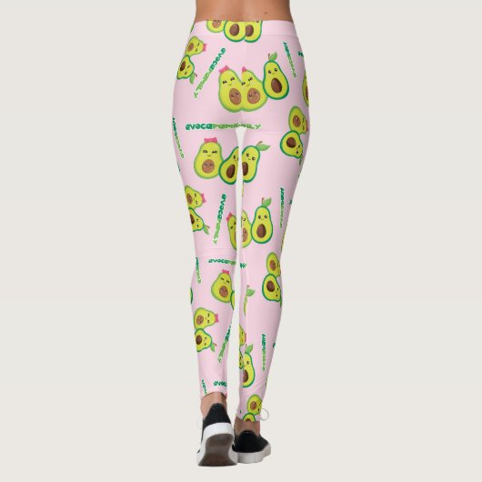 Holy Guacamole: Whimsical Avocado Lover Leggings レギンス (裏面)