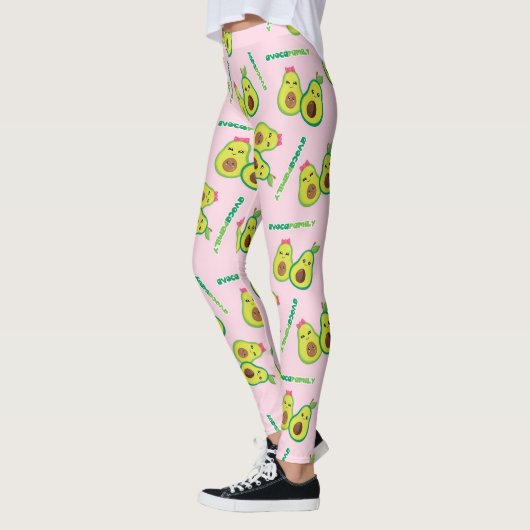 Holy Guacamole: Whimsical Avocado Lover Leggings レギンス (左)