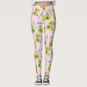 Holy Guacamole: Whimsical Avocado Lover Leggings レギンス (正面)