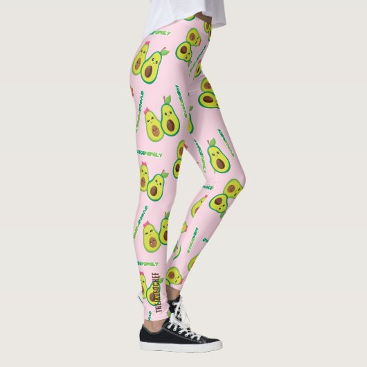 Holy Guacamole: Whimsical Avocado Lover Leggings レギンス (右)