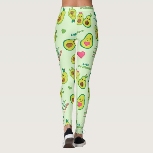 Holy Guacamole: Whimsical Avocado Lover Leggings レギンス (裏面)