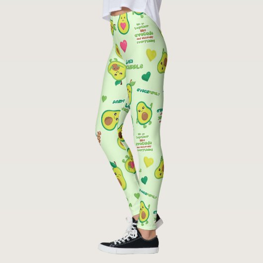 Holy Guacamole: Whimsical Avocado Lover Leggings レギンス (左)