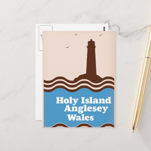 Holy Island, Anglesey, Wales travel poster ポストカード (正面/裏面インサイチュ)