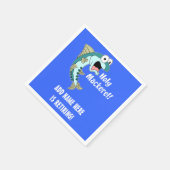 Holy Mackerelのパーソナライズされた退職パーティー スタンダードカクテルナプキン (角)