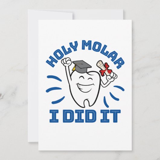 Holy Molar I Did It Dentist RDH Graduation 招待状 (正面)