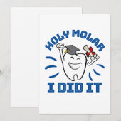 Holy Molar I Did It Dentist RDH Graduation 招待状 (正面/裏面)