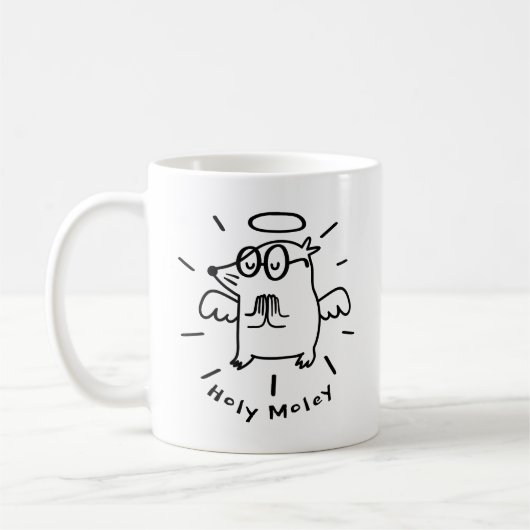 Holy Moley | 面白い天使モグラ クラシックマグ コーヒーマグカップ (左)