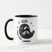 Holy Moly Mustache Mole Mug – Funny Floating  マグカップ (左)