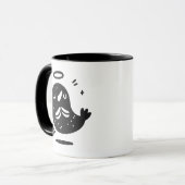 Holy Moly Mustache Mole Mug – Funny Floating  マグカップ (正面左)