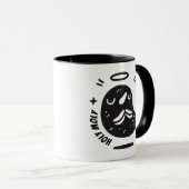 Holy Moly Mustache Mole Mug – Funny Floating  マグカップ (正面右)
