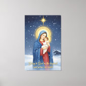 Holy Mother & Baby Jesus Stretched Canvas Print キャンバスプリント (正面)