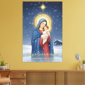 Holy Mother & Baby Jesus Stretched Canvas Print キャンバスプリント (インサイチュ (リビング))