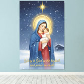 Holy Mother & Baby Jesus Stretched Canvas Print キャンバスプリント (インサイチュ (ウッドフロア))