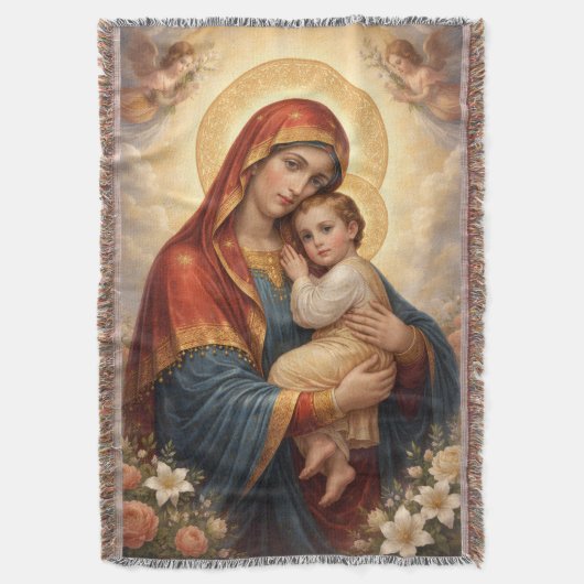 Holy Mother of God – Divine Love & Protection´11 スローブランケット (正面縦)