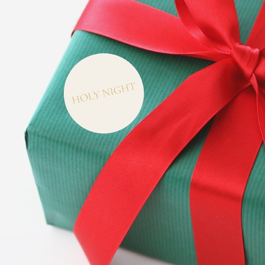 HOLY NIGHT Cream Christmas Sticker #2 ラウンドシール