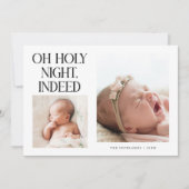 Holy Night Indeed Xmas White Birth Announcement シーズンカード (正面)