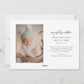 Holy Night Indeed Xmas White Birth Announcement シーズンカード (裏面)