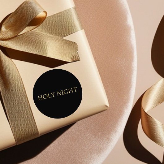 HOLY NIGHT Minimalist Christian Christmas ラウンドシール