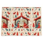 Holy Night Nativity Christmas Gift Bag ラージペーパーバッグ (正面)