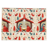 Holy Night Nativity Christmas Gift Bag ラージペーパーバッグ (裏面)