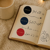 HOLY NIGHT Navy Christian Christmas Sticker #3 ラウンドシール