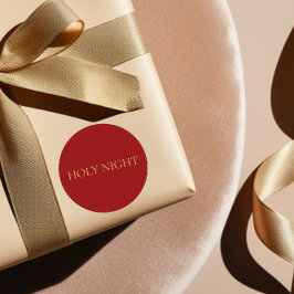 HOLY NIGHT Red Minimal Christmas Sticker #4 ラウンドシール