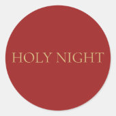 HOLY NIGHT Red Minimal Christmas Sticker #4 ラウンドシール (正面)