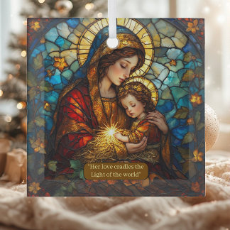 Holy Sacred Madonna A Mother’s Divine Love Vintage ガラスオーナメント
