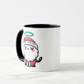 Holy Santa Roly Mug – Cute Meditating Santa Claus  マグカップ (正面左)