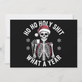 Holy Shirt What A Year Christmas Humor Skeleton シーズンカード (正面)