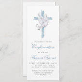Holy Spirit blue cross Confirmation 招待状 (正面/裏面)