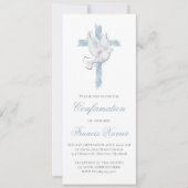 Holy Spirit blue cross Confirmation 招待状 (正面)