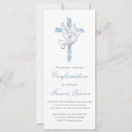Holy Spirit blue cross Confirmation 招待状