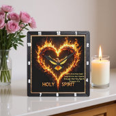 Holy Spirit Eagle Flaming Heart Devotion Romans 5 スクエア壁時計