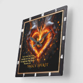 Holy Spirit Hands Flaming Heart Devotion  Romans 5 スクエア壁時計 (傾斜)