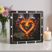 Holy Spirit Hands Flaming Heart Devotion  Romans 5 スクエア壁時計