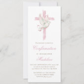 Holy Spirit pink cross Confirmation 招待状 (正面)